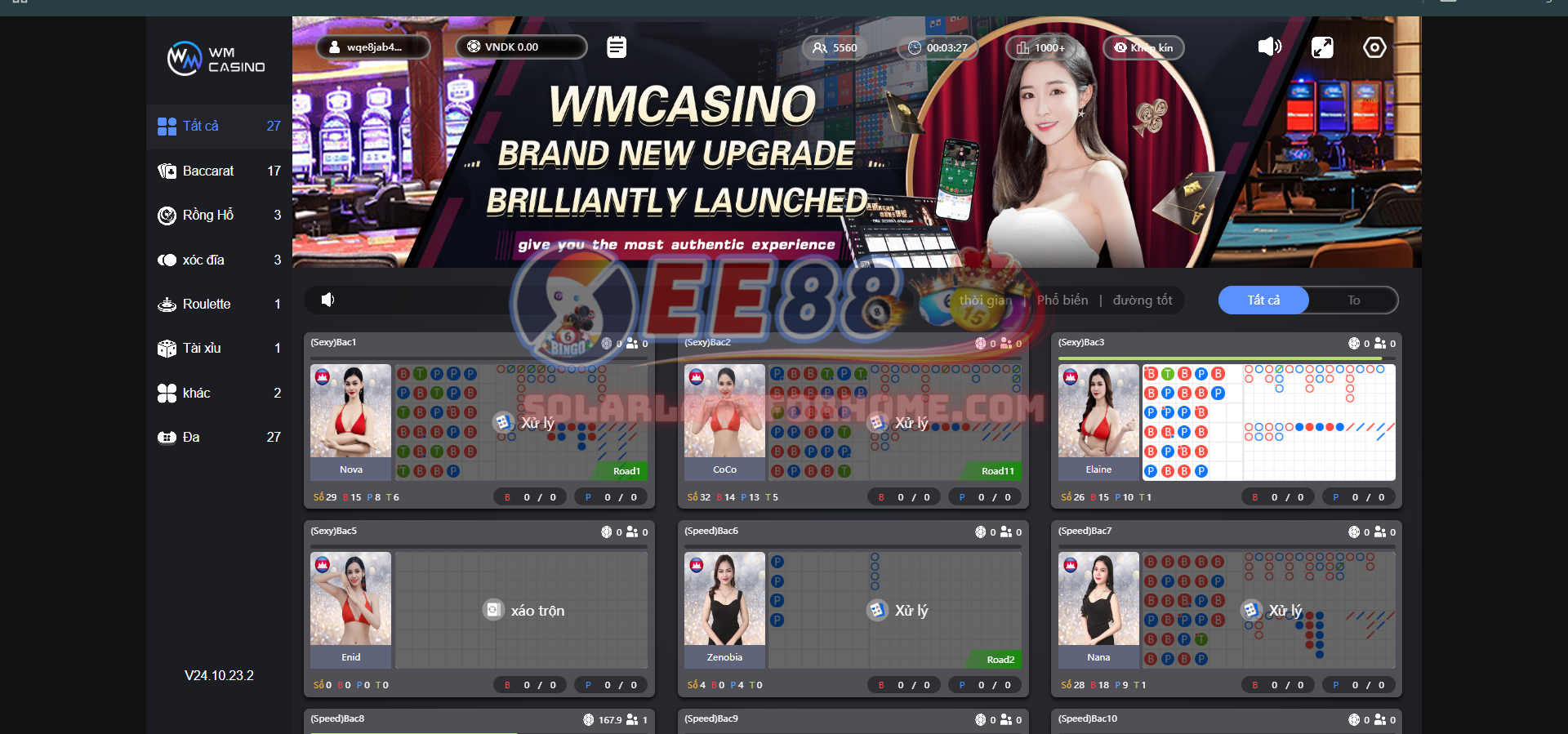 WM Casino cung cấp 7 bộ môn Live tại nhà cái ee88