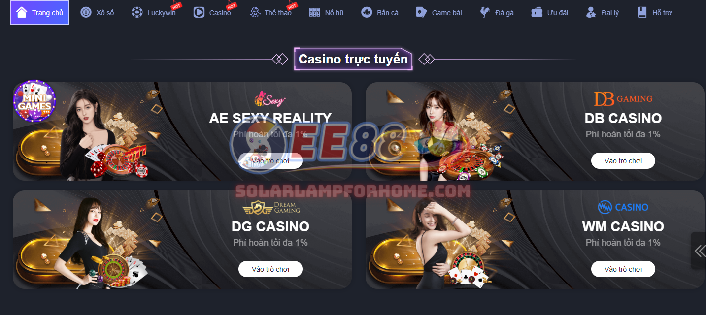 Đăng nhập EE88 ngay hôm nay và trải nghiệm kho trò chơi casino đẳng cấp hàng đầu Việt Nam